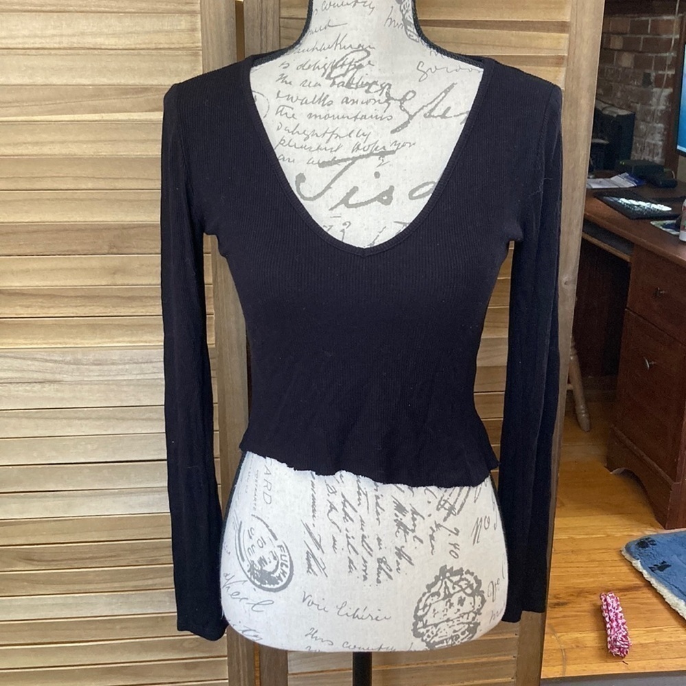 Missguided Black Long Sleeve Top